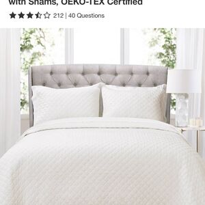 Elegant White Quilted Bedding Set